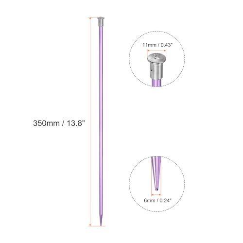 uxcell 4Pcs Aluminum Knitting Needles 6mm (US Size 10) Single Pointed Knitting Needle 13.8 Inches Length Metal Weaving Tool for Handmade Projects DIY, Light Purple by uxcell - Image 2