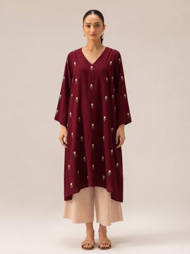 Image of ANNI DESIGNER Viscose Blend Kurta for Women | Kurti Set Woman | Kurta with Palazzo | A Line Printed Co Ord Outfit | Cord Ethnic Suit | Indian Office Party Traditional Clothing Fashion Premium Look