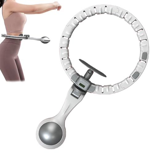フラフープ ダイエット用 進化系 スマートフラフープ 人気 ダイエット フラフープ 組み立てと分解が簡単 フィットネスフープ エクササイズ用 カウントセンサー付き (1セクション,グレー)