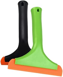 2PCS Flexible Silicone Squeegee Auto Water Blade Squeegee for Car Window Windshield Mirror Bathroom Glass Door , Window Cleaning 7.5''Long Handle 6'' Blade (Black+Light Green)