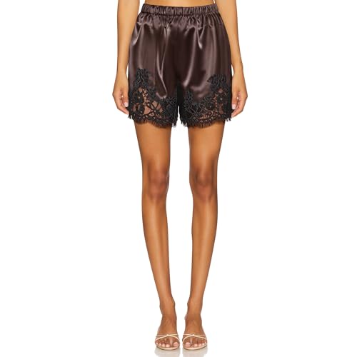 Doitory Women Satin Silk Lace Trim Shorts Silky Low Rise Boxer Pajama Shorts Teen Girls Y2k Cute Lounge Beach Slip Bottoms