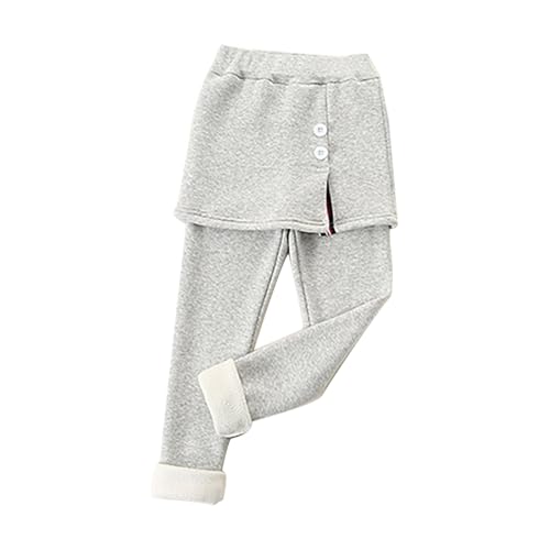Kids Toddler Girls Winter Fleece Lined Leggings with Skirts Girl Elastic Waist Slimming Long Pants for Baby Girls