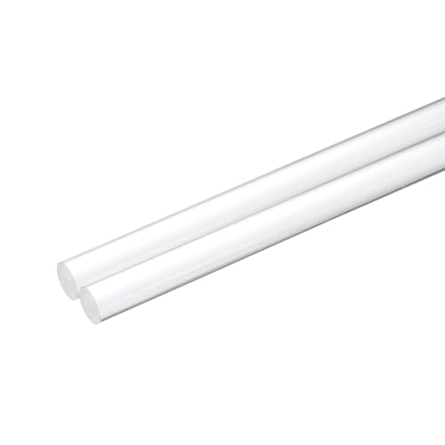 Image of MECCANIXITY 2pcs Acrylic Round Rods 25 /32 inch x 10 inch Clear Acrylic Dowel Rods Sticks Plastic Sticks Strip for DIY Crafts Lighting Gardening Decoration - 20mm x 250mm