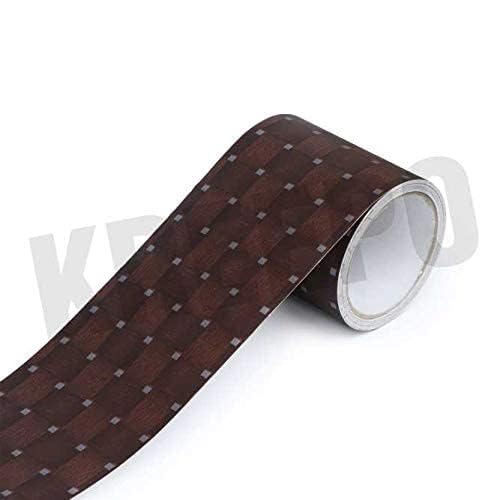 Image of KREEPO Waterproof Waist Line Wall Sticker Self Adhesive Baseboard Wallpaper Border Roll Decals Home Decor Film (Size 4Inch x 10m) (Wood-1)