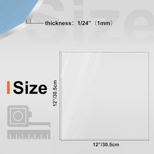Image of KINLINK 12x12 Plexiglass Sheets 1 /24 inch Thick, 1mm Clear PET Plastic Sheet for DIY Project, Craft, Table Top, Picture Frame, Acrylic Sign and Wedding Invitation 2 Pack