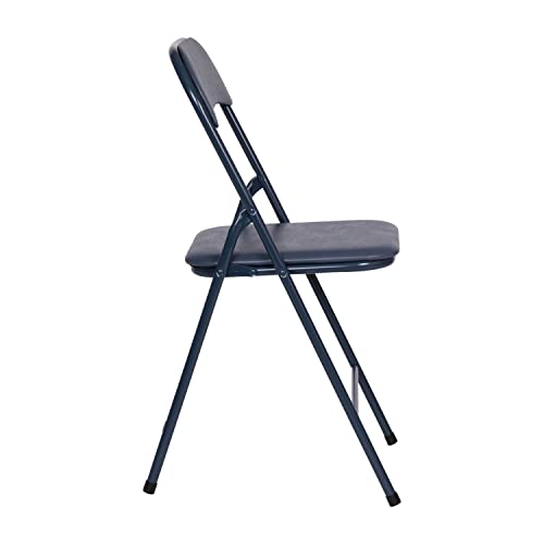 Image of EMMA + OLIVER Navy Square Folding Card Table and Chairs Set for 4 Players