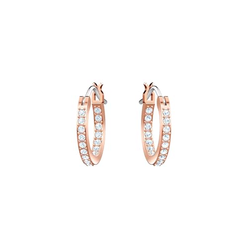 Image of SWAROVSKI Unisex Symbolic Evil Eye Hoop Pierced Earrings, Rose-Gold Tone 5425857