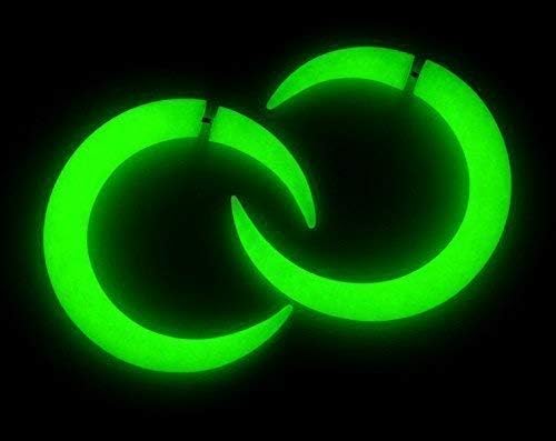 Moon Earrings Glowing Earrings Glow In The Dark Earrings Ear Plugs Fake Plugs Fake Gauges Moon Plugs Moon Gauges Glow In The Dark Jewelry Glow In The Dark Plugs
