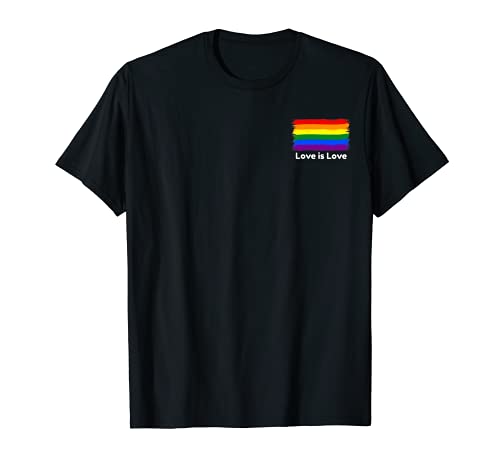 LGBTQ Bandera minimalista Gay Pride CSD Love is Love Camiseta