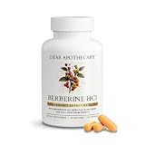Dear Apothecary Berberine HCl 1200mg Supplement - Dual Source Bark & Root Extract - Berberis Aristata - USA Grown Botanical Extract - Vegan Non-GMO Gluten-Free Capsules - 60 Count
