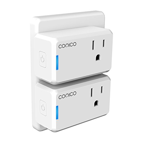 WiFi Smart Plug, Conico Mini Smart Ourtlet Wireless Remote Control Outlet Timer, No Hub Required, Compatible with Alexa, Voice Controlled by Echo, Plug Control Switch Smart Home Device (2 Pack)