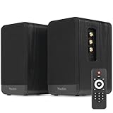 Audizio BS10 – Altavoces Activos de estantería 80W con Bluetooth 5.3, HDMI ARC, RCA, USB y Entrada Phono para Tocadiscos Vinilo, Equipo HiFi para casa, Home Cinema y Ordenador, Color Negro