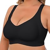 Picture of Xcutting Soft Sleep Wirefree Bras for Women Full Coverage No Underwire Everyday Bras Comfortable Sports Bras Back Smoothing Bra (Black,4X-Large)