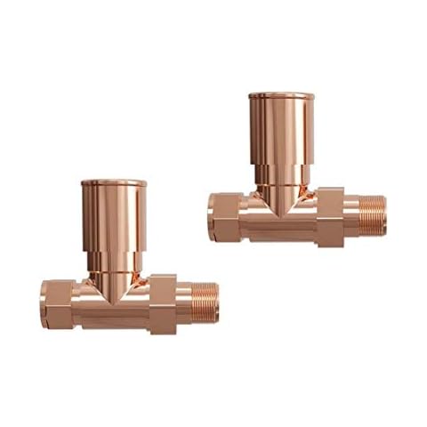 High Quality Lacquered Copper Radiator Towel Rail Valves - Straight (Pair) Cover