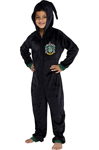 Harry Potter Unisex Kids Slytherin Hooded One-Piece Pajama Union Suit (10/12) #TOP4