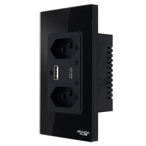 Tomada Dupla Inteligente USB-A/C Carrega Rápido Wifi 10A Bivolt S...