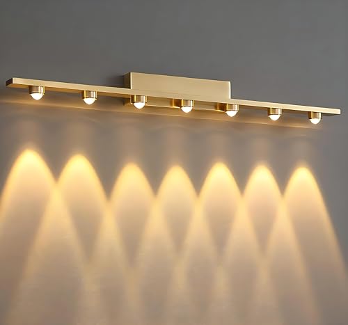 Image of NAVAM Creation Modern LED Picture Wall Light 7W Warm White Golden Finish | Luxury Decorative Mirror & Painting Light for Bedroom, Living Room, Hallway, Bathroom & Home Decor