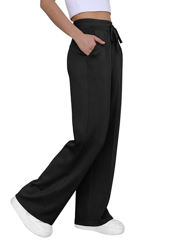 GRECERELLE Sweatpants Women Wide Leg High Waisted Baggy Pants Drawstring Workout Active Joggers Lounge Pants3