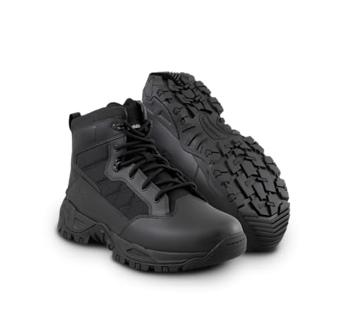 Smith & Wesson Men's Scout Hot Weather Polishable Toe Military Tactical Boots Side Ziper Work Combat Trooper Leather Boots (6-8 Inches)