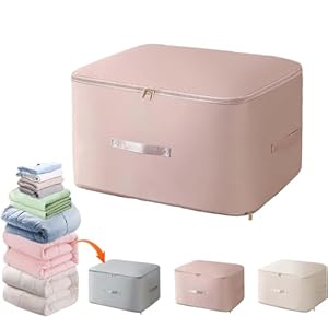 Ultra Space Saving Self Compression Organizer,Blanket Organizers And Storage,Space Bags, Organizer Bags for Comforters,Clothes,Winter Clothes Storage (Pink, XL(54 * 42 * 60CM))
