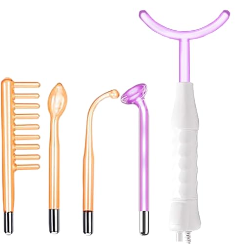 Alta Frecuencia Facial Aparato, Maquina cuidado facial para Quitar Arrugas, Acné y Alopecia con 5 Electrodos