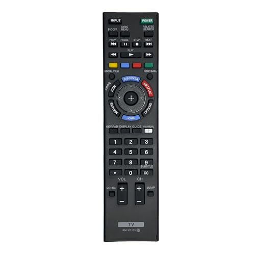 NPTWARCOT RM-YD103 Replacement Remote Compatible with Sony TV Kdl-40w600b Kdl-48w605b Kdl-40w605b KDL-40W590B KDL-40W600B KDL-48W600B KDL-40W580B KDL-32W700B KDL-42W700B KDL-50W700B KDL-55W700B