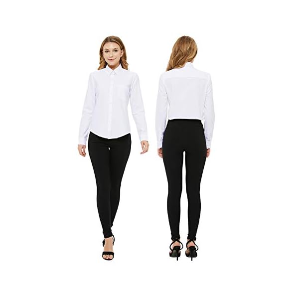 MGWDT-Button-Down-Shirt-Women-Long-Sleeve-Blouse-Oxford-Shirt-Classic-Fit-Cotton-Tops-Wrinkle-Resistant2XS-3XL MGWDT Button Down Shirt Women Long Sleeve Blouse Oxford Shirt Classic-Fit Cotton Tops Wrinkle Resistant Medium White