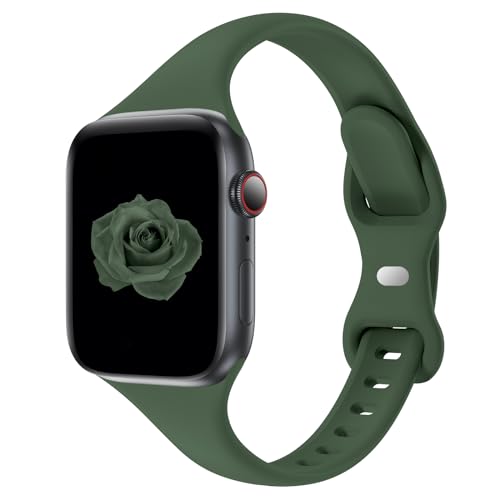 Image of Thin Slim Band Compatible with Apple Watch 38mm 40mm 41mm 42mm 44mm 45mm 46mm 49mm, Replacement Silicone Sport Strap for iWatch Series 11 /10 /9 /8 /7 /6 /5 /4 /3 /2 /1 Ultra SE Women Men, Clover