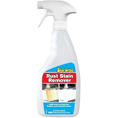 STAR BRITE Rust Stain Remover Spray - Instantly Dissolve Corrosion Stains on Fiberglass, Vinyl, Fabric, Metal & Painted Surfaces - Also Removes Sprinkler Stains - 22 Ounces (089222SS) Cover