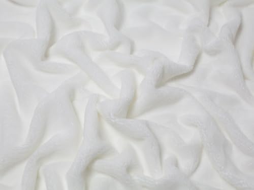 Tela de terciopelo de bambú, color blanco, por metro