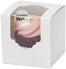 Yotruth 2.5” x 2.5” x 2.5”White Mini Cupcake Boxes single individual Easy Assembly with Window and Insert 24 Pack