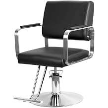 Hydraulic Barber Chair,Height Adjustable Salon Chair for Hair Stylist,Heavy Duty Styling Chair with Footrest for Versatile Use in Barber Shops Black