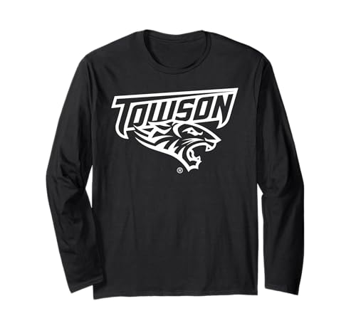 Towson Tigers Two Tone Black Officially Licensed Long Sleeve T-Shirt