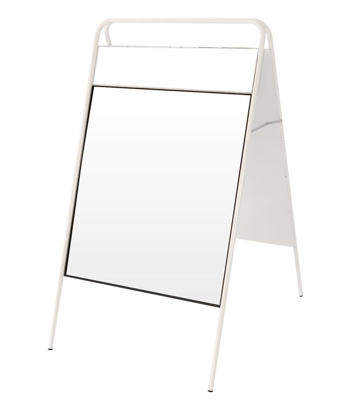 Caballete Publicitario Exterior de Aluminio, Caballete Expositor de Doble Cara (500x700mm, Blanco)