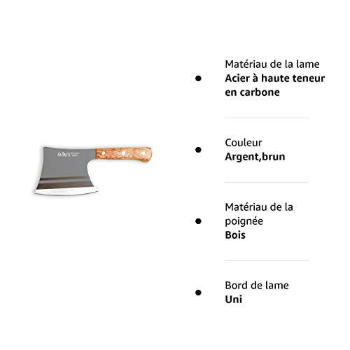 Couperet Starrett BKW509-8 – Lame Rectangulaire 200 Mm En Acier Inoxydable, Manche Blanc Ergonomique, Pour Boucherie Et Cuisine Pro
