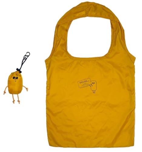 [SMILER] エコバッグ IN キーホルダー ECO BUDDY BAG 折り畳み バッグチャーム コンパクト 相棒 買い物バッグ 肩掛け おしゃれ 撥水 軽量 男女兼用 (イエロー)の商品画像（Amazon）