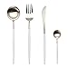 Produktbild Morgiana Besteck-Set aus Edelstahl, 4-teilig, Besteckset mit Gabeln, Löffeln, Messer, Geschirr für Zuhause, Hotel, Restaurant Weiß/Silber