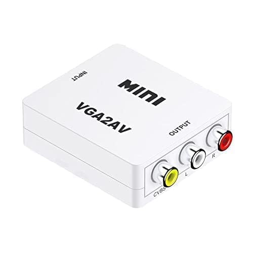 Image of FORIDA VGA to AV Converter, VGA to RCA Composite Adapter with Audio, Mini VGA2AV 1080P Video Converter for PC to TV, Supports PAL /NTSC