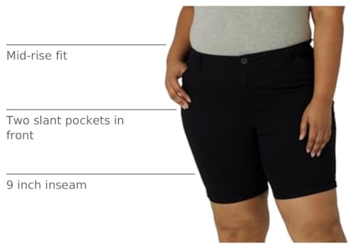 Lee Women's Plus Size Legendary 9" Chino Bermuda Short Black 22 Plus - image 4