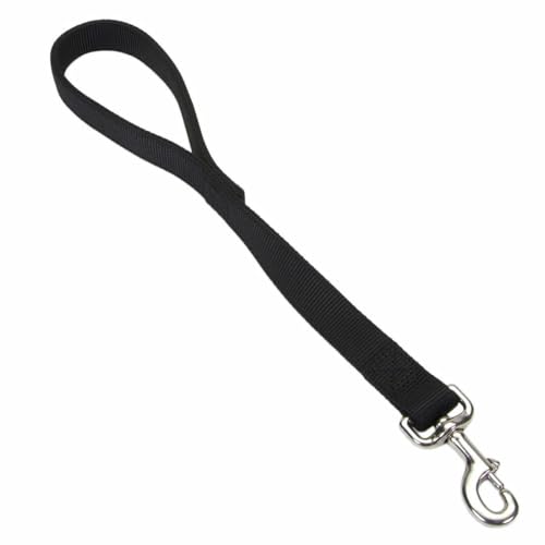 Coastal Pet Double-Ply Dog Traffic Leash - Durable and Short Traffic Leash for Training Dogs - Perfect for Vet Visit - Black, 1