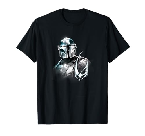 T-shirt Mandalorian Star Wars avec motif métallisé brillant de chasseur de primes