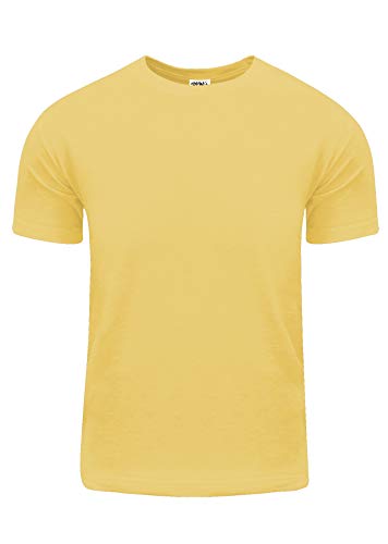 Shaka Wear Men's Cotton T-Shirt  Basic Short Sleeve Crew Neck Plain Classic Tee Top Tshirts Active Regular Big Size ACS31 Blonde M