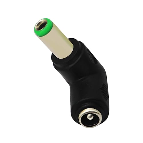 Conector DC 6.3mm ángulo 90° macho a hembra 5.5x2.1mm miniatura 4