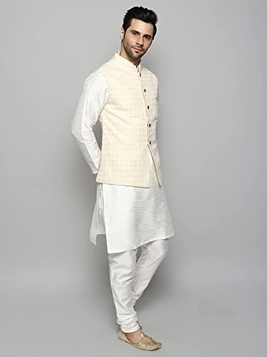 Image of Uri and MacKenzie Men's Silk Blend Kurta Pajama with Designer Ethnic Nehru Jacket /Modi Jacket