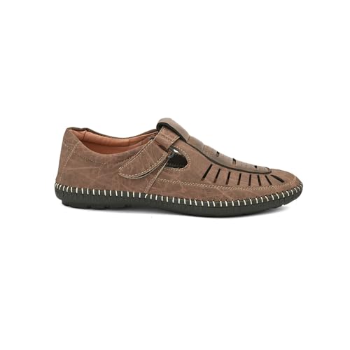 Image of Centrino Men's Fisherman Sandals | Sporty & Casual Summer Footwear | Adjustable Fit with soft cushion Padding | Closed-Toe Comfort & Durability (9284)