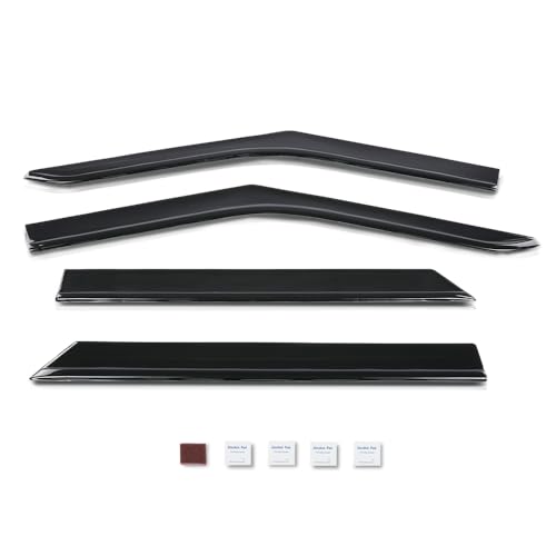 Image of PIT66 in-Channel Ventvisor Window Deflectors and Sun Visors 4 Pcs | Compatible with Ford Explorer 2020 2021 2022 2023 2024 2025 Interior Sun Visor Smoke