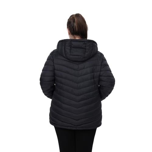 Plus Size Women Packable Puffer Jacket 1X-6X Water-Resistant Lightweight Coat Detachable Hood(Exclusively Plus Size)3