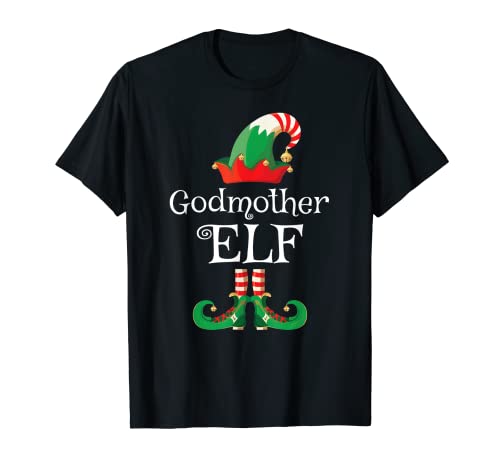 Godmother Elf Women Elf Matching Family Group Christmas t-shirt, Preto, S