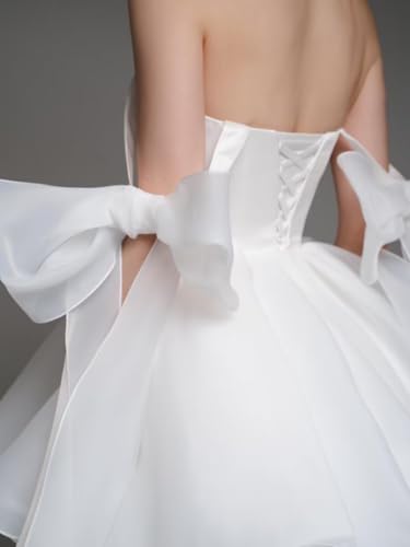 Short Homecoming Dresses for Women 2024 Strapless Prom Dresses Bow Beaded Ball Gown for Teens Cocktail Dress2