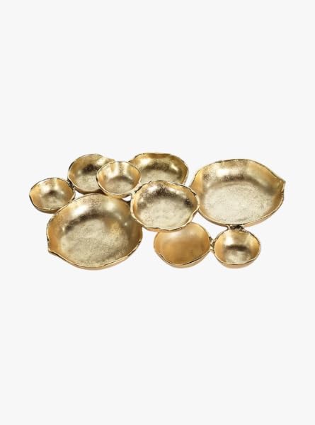 The Refined Dwelling 9 Cluster Serving Tray (Dark Gold)